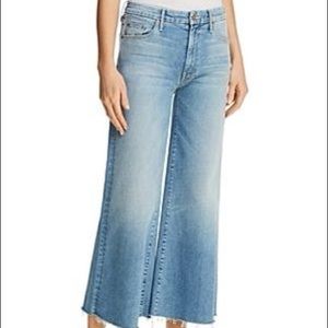 Mother roller crop fray jeans
